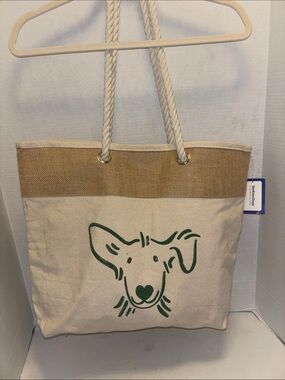 TELL YOUR DOG I SAY HELLO…DOG BRAND..BEACH TOTE..ANYTHING TOTE..JUTE AND COTTON.